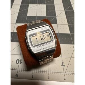 34MM Vintage Stainless Steel Men's Timex Digital Alarm Chronohraph F Cell